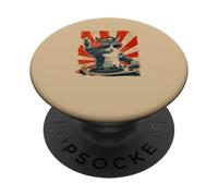 Funny DJ Cat Disco Sound Tech Headphone Music PopSockets Adhesive PopGrip