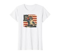 Funny DJ Cat Disco Sound Tech Headphone Music US Flag Value Graphic T-Shirt