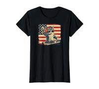 Funny DJ Cat Disco Sound Tech Headphone Music US Flag Value Graphic T-Shirt