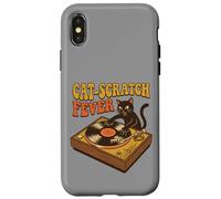 Funny DJ Cat Turntable Vinyl Record Retro Music Case for iPhone X/XS