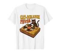 Funny DJ Cat Turntable Vinyl Record Retro Music Value Graphic T-Shirt