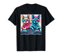 Funny DJ French Bulldog Disco Sound Tech Headphone Music T-Shirt