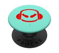Funny DJ Mallow's SmilingFace All Red PopSockets Adhesive PopGrip