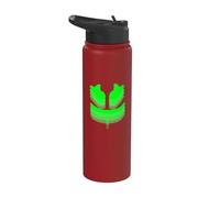 Funny DJ Mallow's SmilingFace Green Stainless Steel Insulated Water Bottle