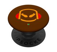 Funny DJ Mallow's SmilingFace Half Colors Orange and Red PopSockets Adhesive PopGrip