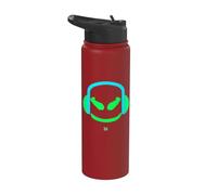 Funny DJ Mallow's SmilingFace Half Green and Blue Stainless Steel Insulated Water Bottle