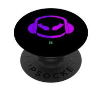 Funny DJ SmilingFace Dark/light Purple PopSockets Adhesive PopGrip