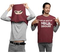 Funny Do You Want to See My Ninja Disguise Funny Flip Tee Ninja Lovers Gift for Kids Teen Adults Unisex T-Shirt(3XS, Wine,7_8 Years)