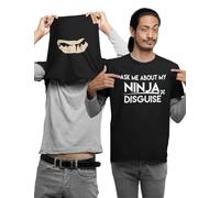 Funny Do You Want to See My Ninja Disguise Funny Flip Tee Ninja Lovers Gift for Kids Teen Adults Unisex T-Shirt(XS, Black,12_13 Years)