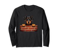 Funny Doberman Dog Brick Wall Design Doberman Pinscher Lover Long Sleeve T-Shirt