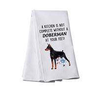 Funny Doberman Kitchen Towel A Kitchen Is Not Complete Without A Doberman At Your Feet Kitchen Towel (Without A Doberman At Your Feet)