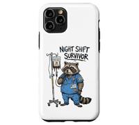 Funny Doctor Nurse Night Shift Survivor Raccoon Caffeine IV Case for iPhone 11 Pro
