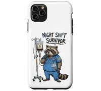 Funny Doctor Nurse Night Shift Survivor Raccoon Caffeine IV Case for iPhone 11 Pro Max