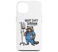 Funny Doctor Nurse Night Shift Survivor Raccoon Caffeine IV Case for iPhone 13
