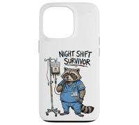 Funny Doctor Nurse Night Shift Survivor Raccoon Caffeine IV Case for iPhone 13 Pro