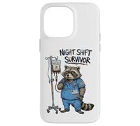Funny Doctor Nurse Night Shift Survivor Raccoon Caffeine IV Case for iPhone 14 Pro Max