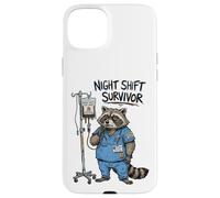 Funny Doctor Nurse Night Shift Survivor Raccoon Caffeine IV Case for iPhone 15 Plus