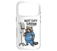 Funny Doctor Nurse Night Shift Survivor Raccoon Caffeine IV Case for iPhone 17 Pro