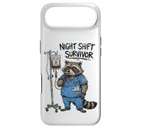 Funny Doctor Nurse Night Shift Survivor Raccoon Caffeine IV Case for iPhone Air