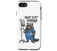 Funny Doctor Nurse Night Shift Survivor Raccoon Caffeine IV Case for iPhone SE (2020) / 7/8