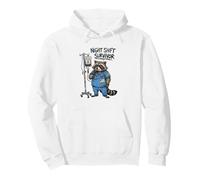 Funny Doctor Nurse Night Shift Survivor Raccoon Caffeine IV Pullover Hoodie
