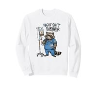 Funny Doctor Nurse Night Shift Survivor Raccoon Caffeine IV Sweatshirt
