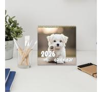 Funny Dog 2026 Wall Calendar, Puppies Wall Calendar, Large Grid Monthly Organizer for Holiday Preparations Team Meetings Classroom Workplace Fitness Routines Family Activity Scheduling