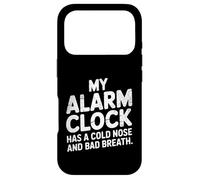 Funny Dog Alarm Clock T-Shirt Cold Nose Bad Breath Dog Treat Case for iPhone 17 Pro