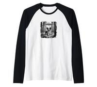 Funny Dog Alien UFO Taking A Selfie Photo Raglan Baseball Tee