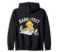 Funny Dog Architect Working on BluePrints Zip Hoodie