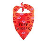 Funny Dog Bandana Free Kisses Dogs Scarf Gift for Dog Lovers (Free Kisses)