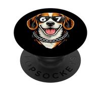 Funny Dog Beagle Sunglasses 67 Six Seven Meme PopSockets Adhesive PopGrip