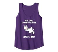 Funny Dog Bite My Dog Doesn't Bite But I Do Cute Husky Gift Tank Top