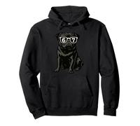 Funny Dog Black Pug Sunglasses 67 Six Seven Meme Pullover Hoodie