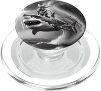 Funny Dog Bulldog Riding a Shark in Tornado Meme PopSockets PopGrip for MagSafe