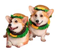 Funny Dog Cat Hat Halloween Adjustable Parties Burger Food Costumes Soft Protective Photoshoot Gifts for Pet Cat Lovers (Multicolor, Medium)
