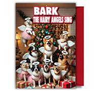 Funny Dog Christmas Card - Bark the Hairy Angels Sing XM433