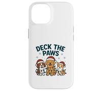 Funny Dog Christmas Design for Pet Lovers Deck the Paws Pun Case for iPhone 14