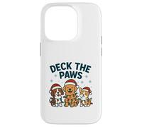 Funny Dog Christmas Design for Pet Lovers Deck the Paws Pun Case for iPhone 14 Pro