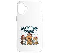 Funny Dog Christmas Design for Pet Lovers Deck the Paws Pun Case for iPhone 16 Plus