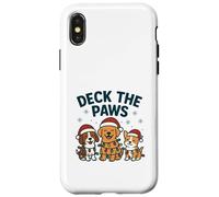 Funny Dog Christmas Design for Pet Lovers Deck the Paws Pun Case for iPhone X/XS