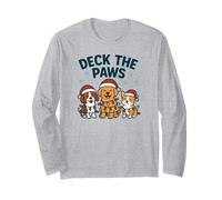 Funny Dog Christmas Design for Pet Lovers Deck The Paws Pun Long Sleeve T-Shirt