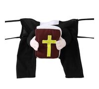 Funny Dog Costume,Funny Dog Priest with Bible Outfit | Cute Pet Dress up Apparel Clothing for Halloween Parties Christmas Gathering Holiday Photoshoot Events