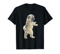 Funny Dog Dancing Pug Painting Art Design T-Shirt