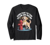 Funny Dog Fire Hydrant Potty Humor Cute Toilet Joke Long Sleeve T-Shirt