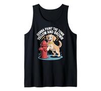 Funny Dog Fire Hydrant Potty Humor Cute Toilet Joke Tank Top