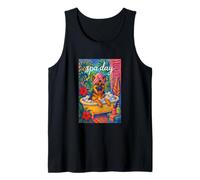 Funny Dog German Shepherd Spa Bath Painting Tank Top