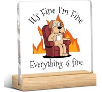 Funny Dog Gifts For Colleagues Colleague Women Gift Presents Work Present Dumpster Fire Dog Desk Decor,Funny Office Acrylic Plaque Present for Coworkers Friends Employee Boss Leader Appreciation Gift