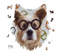 Funny Dog Glasses Jigsaw Puzzle 175PCS Wolf Head Design Puzzle Wooden Jigsaw Puzzles for Adults Families