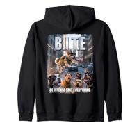 Funny Dog Growth Mindset Outfit Success B.I.T.E. Chihuahua Zip Hoodie
